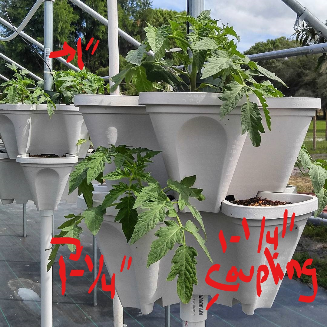 Tomato Hydroponic Vertical Towers - 2 Pots Up High